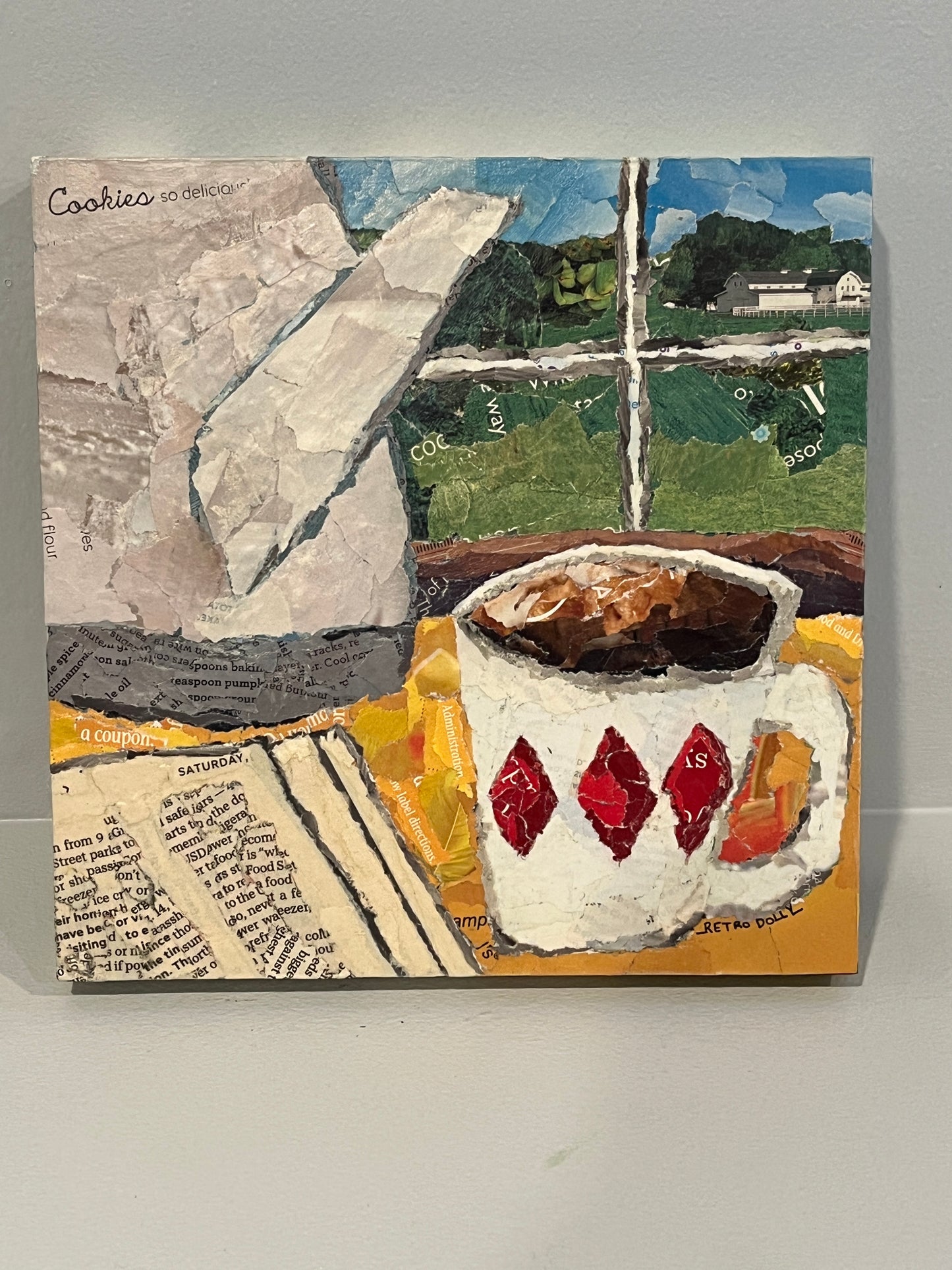 Saturday Morning Coffee Torn Paper Collage