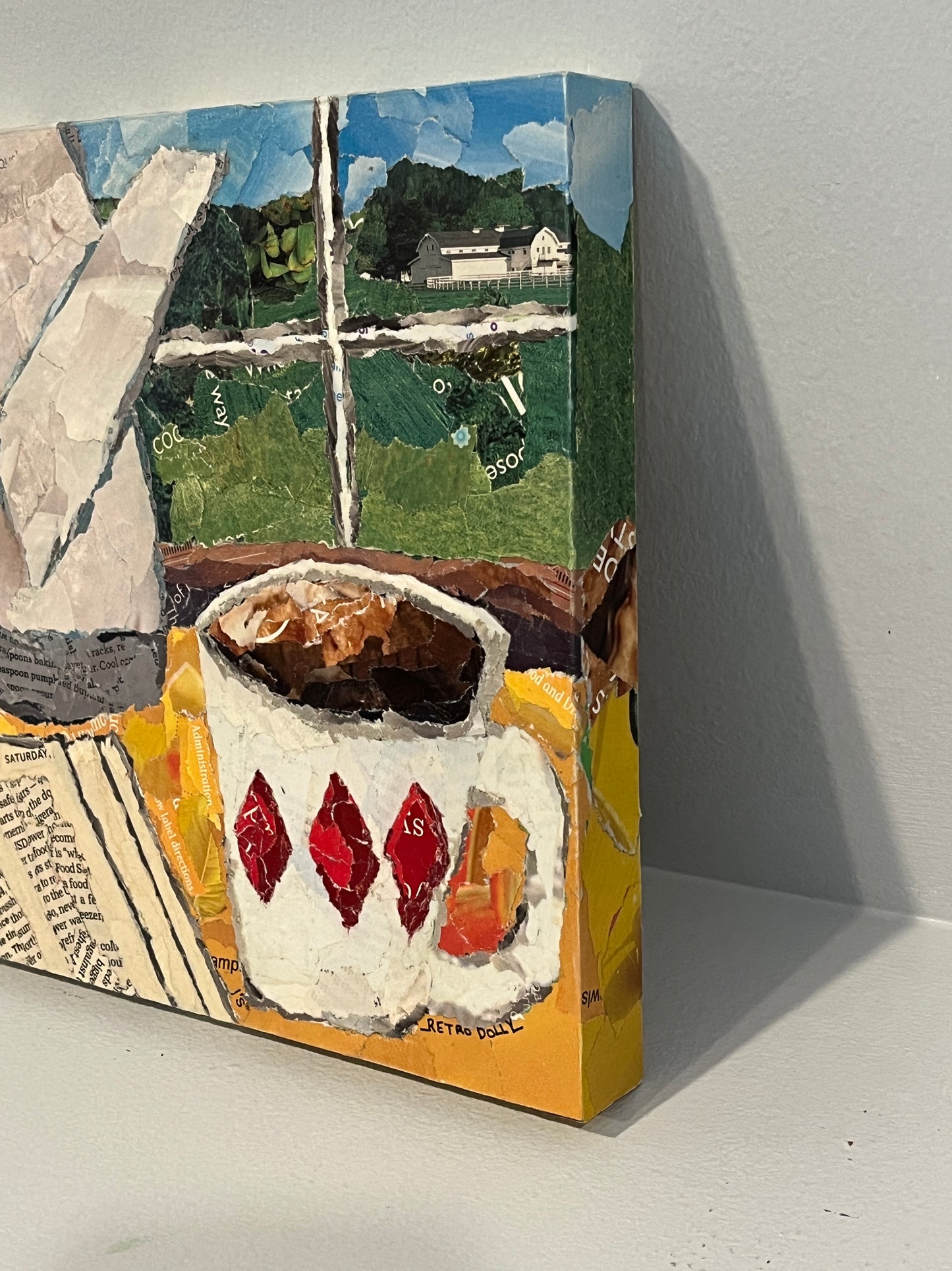 Saturday Morning Coffee Torn Paper Collage