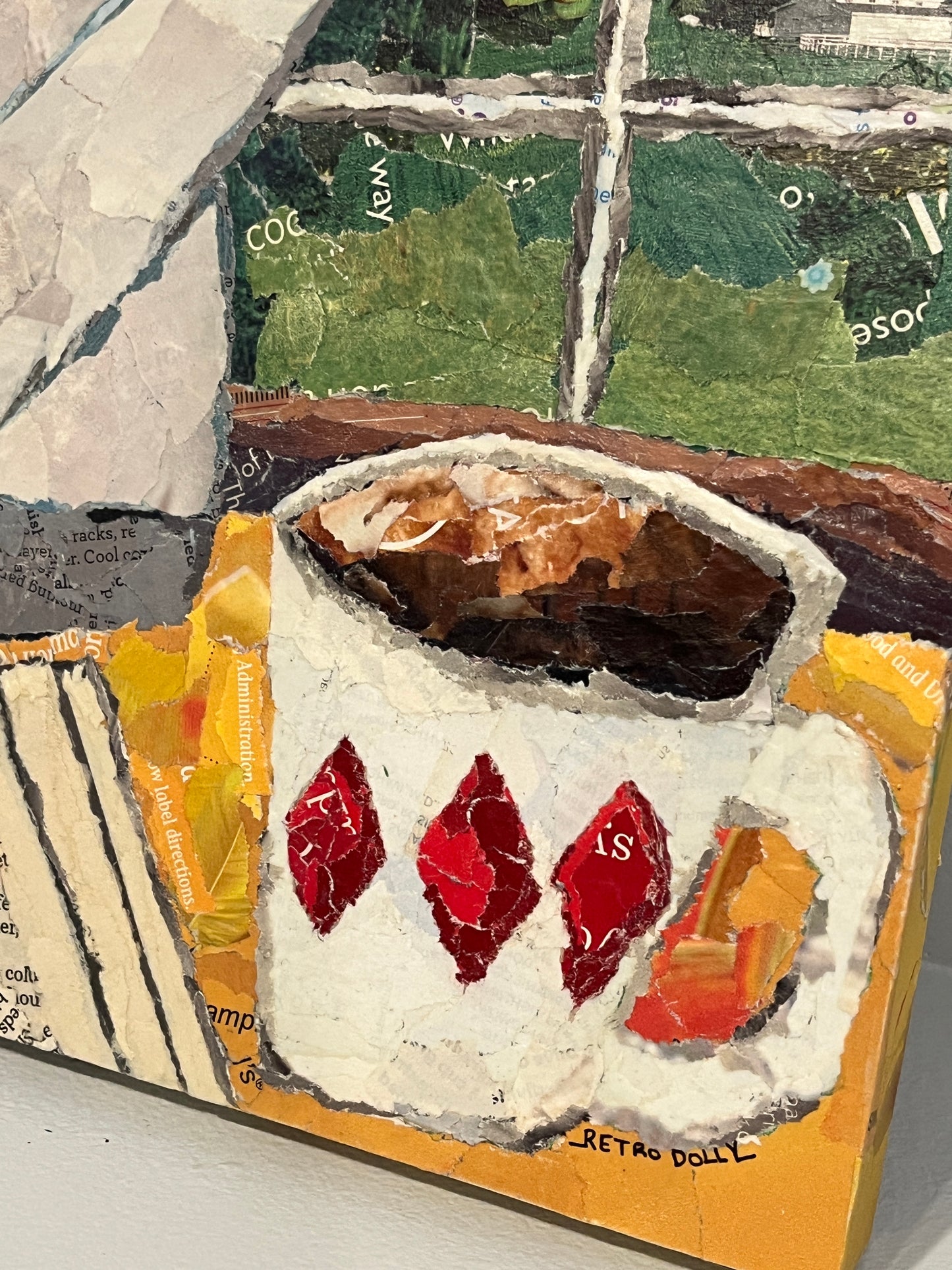 Saturday Morning Coffee Torn Paper Collage