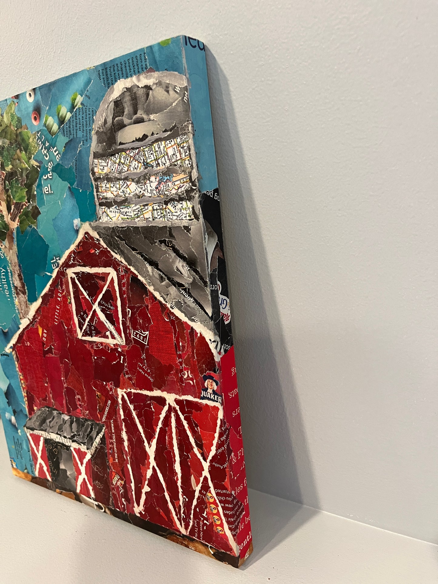 A Country Mile Farm Torn Paper Collage Mixed Media