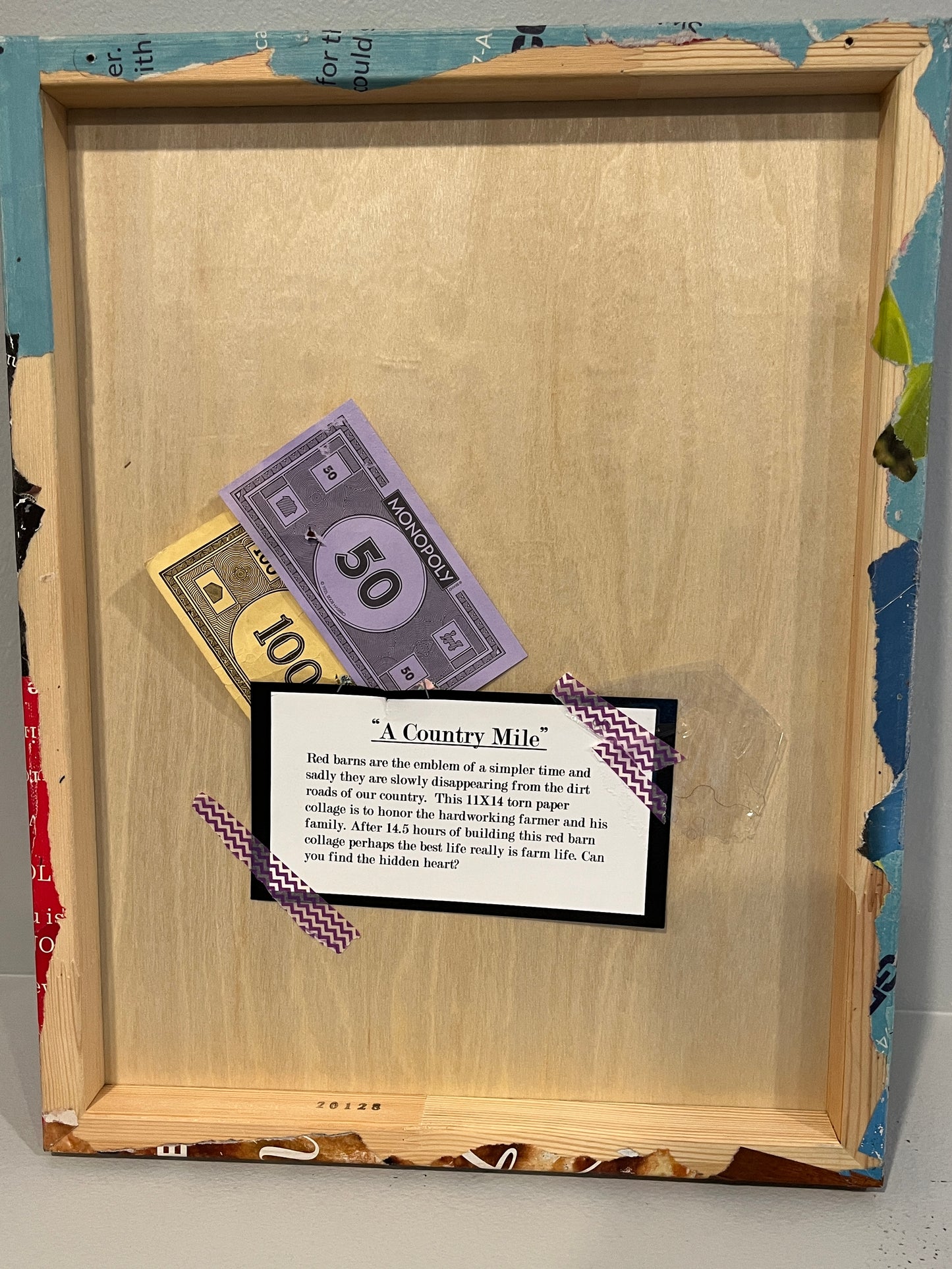 A Country Mile Farm Torn Paper Collage Mixed Media