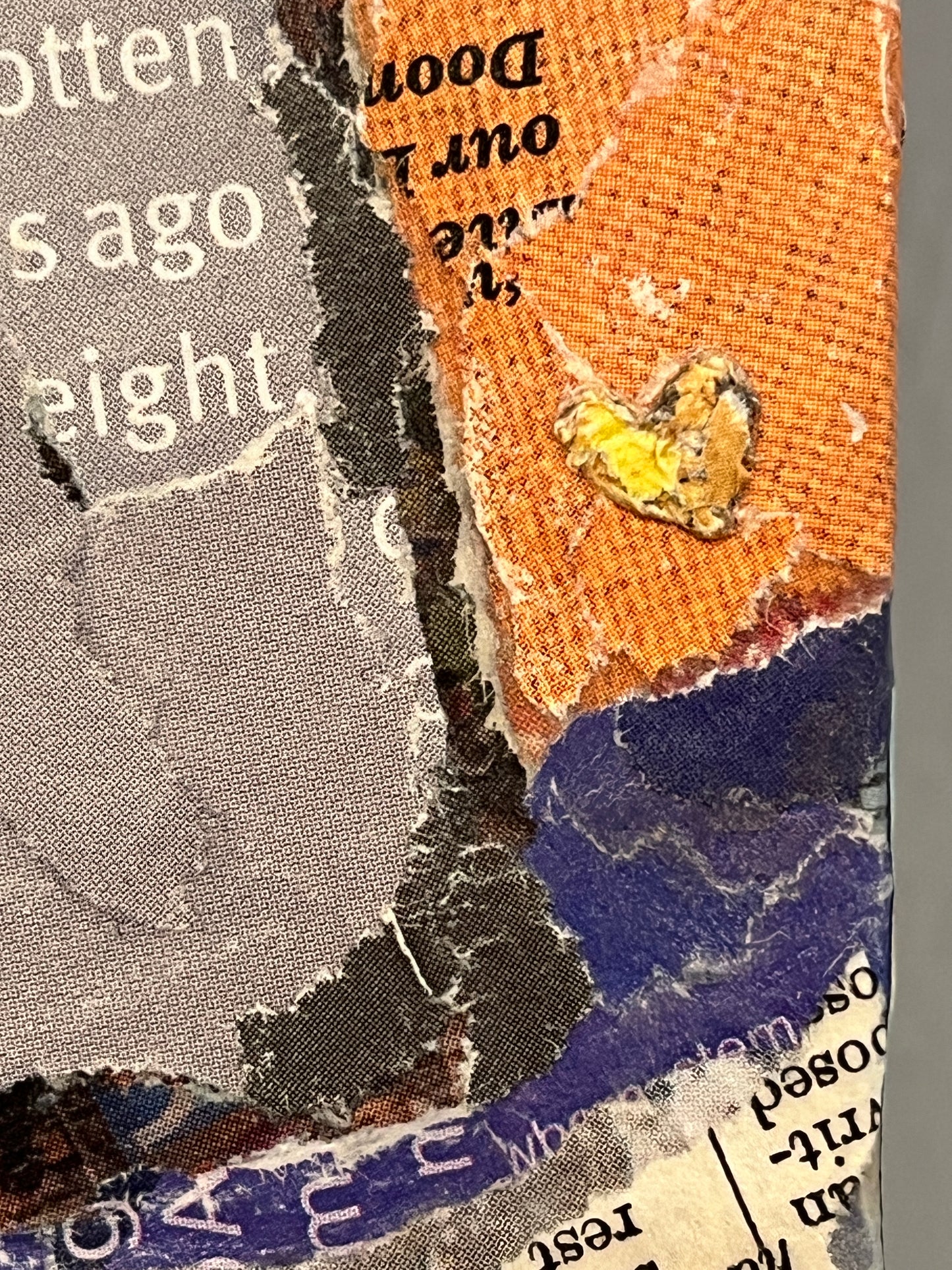 Come Sail Away Torn Paper Collage Mixed Media