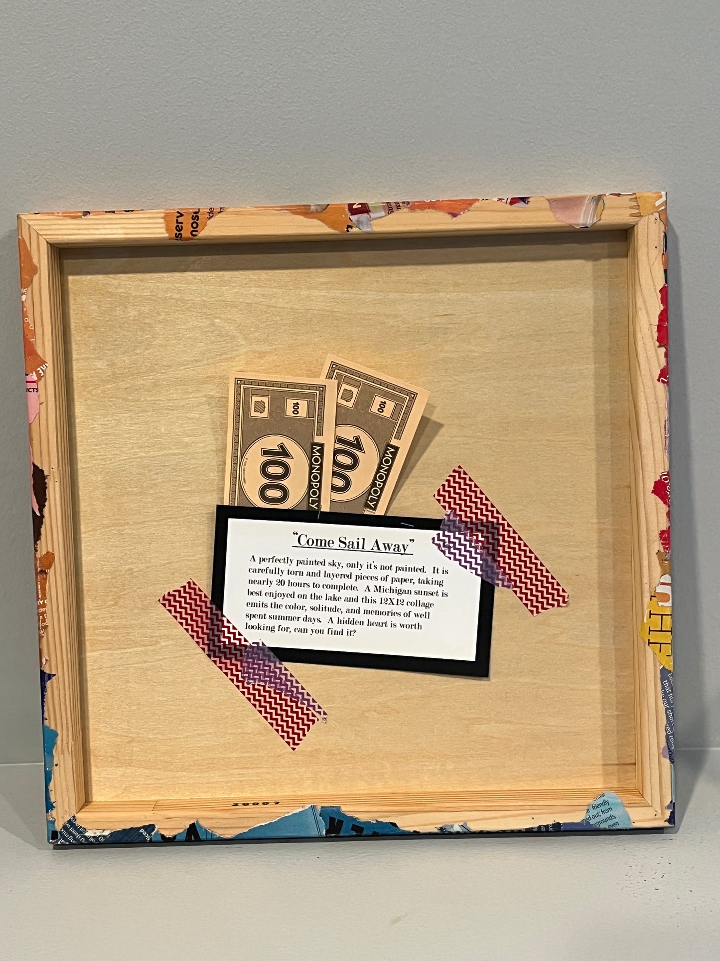 Come Sail Away Torn Paper Collage Mixed Media