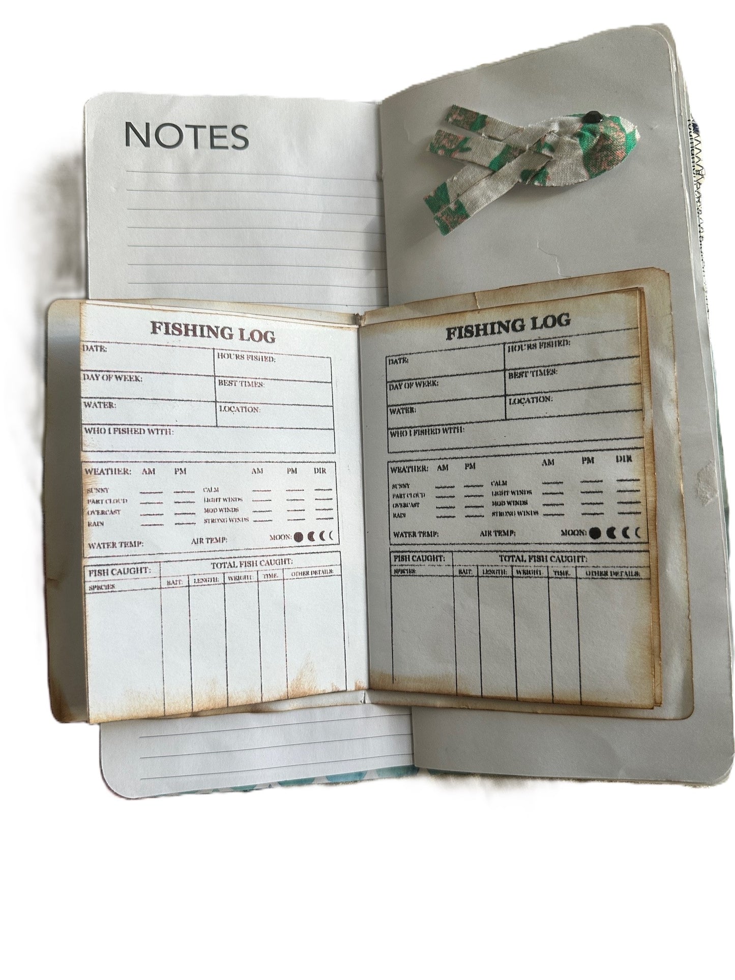 Envelope Window FISHING JOURNAL 9"x4" includes mini fishing log book Great gift!