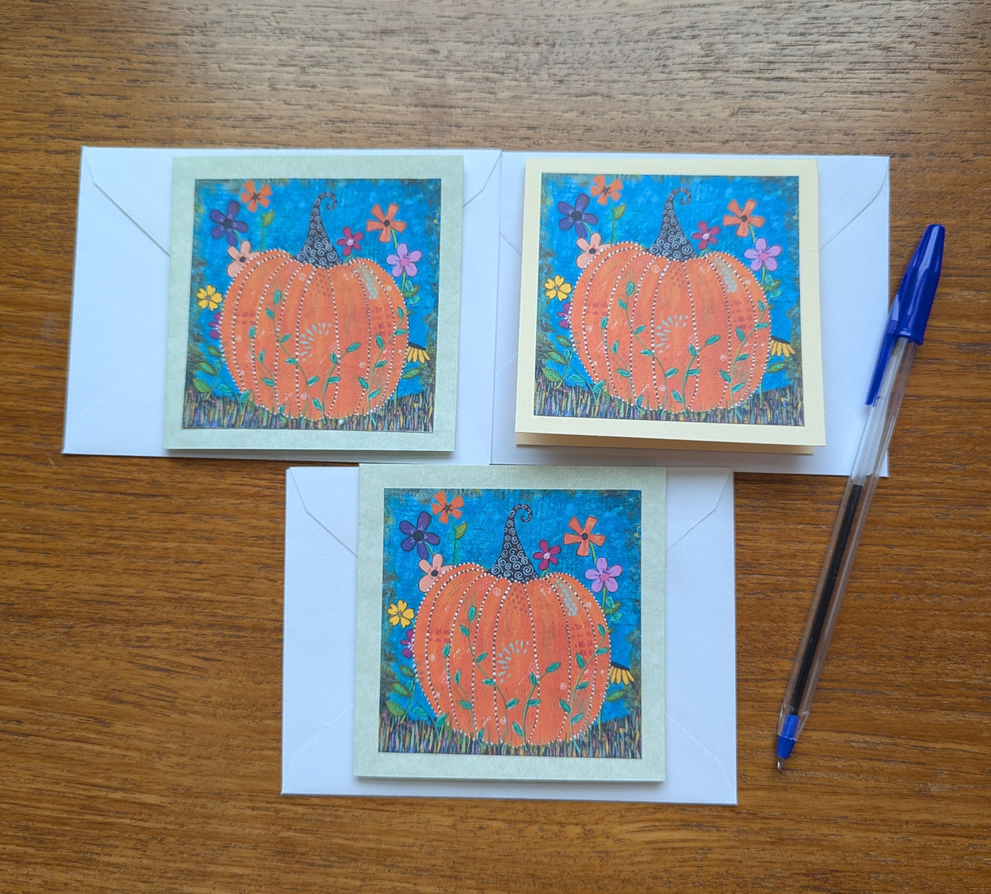 Three Mini Fall Pumpkin Cards