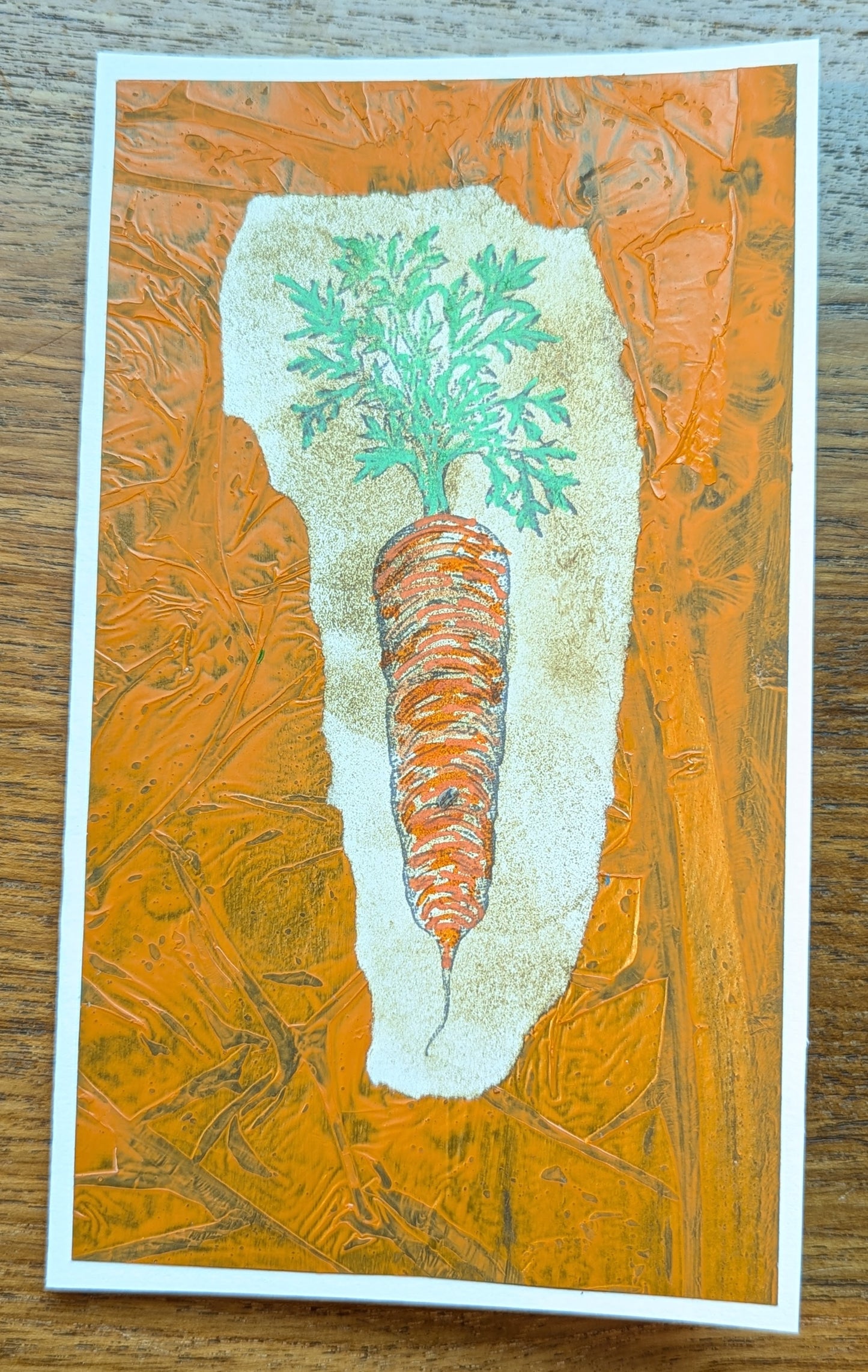 Carrot Collage Card, 4” x 6.75”
