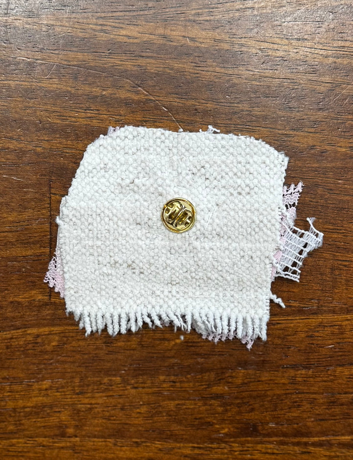 Pink Flower Sewing Case with Bee Cluster Pin