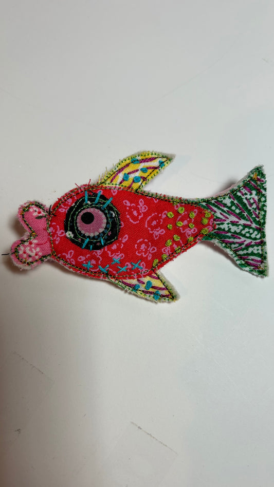 Fishy Slow Stitched Pin