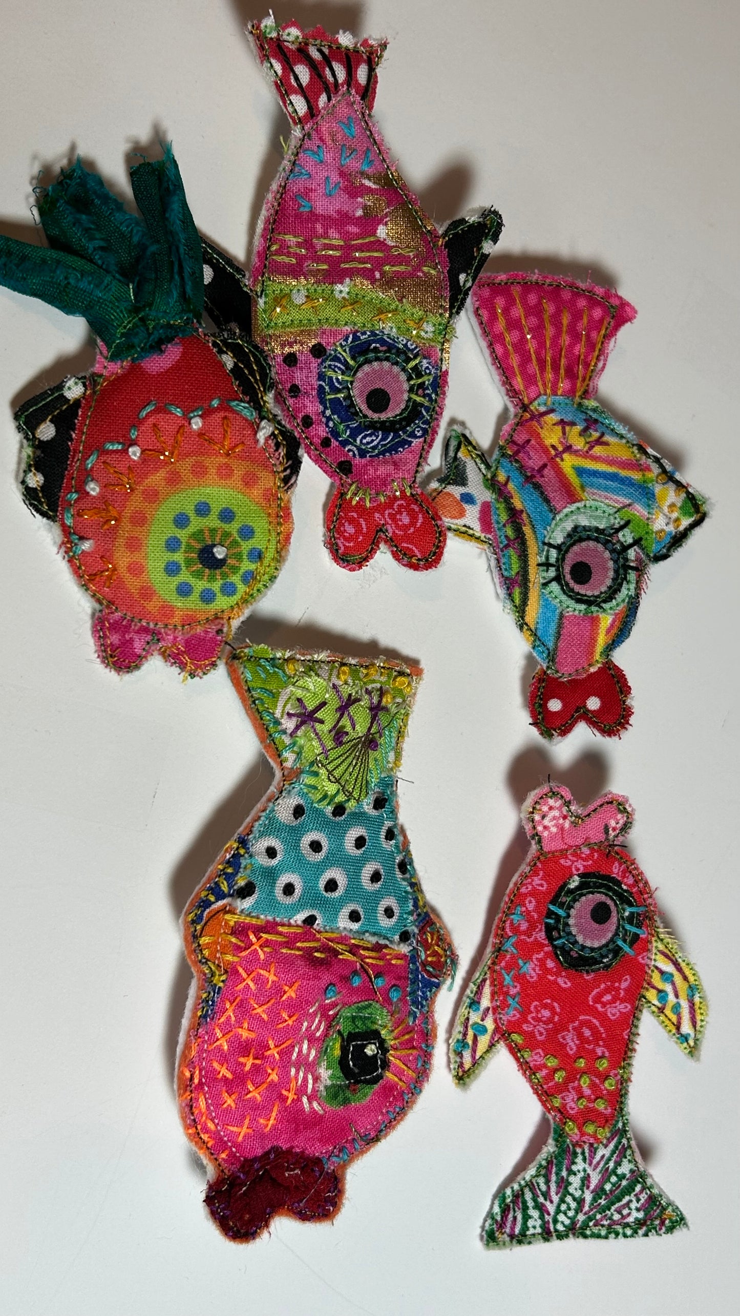 Fishy Slow Stitched Pin