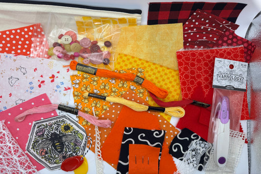 Slow Stitch Starter Kit - Red, Orange, Pink, Yellow, Red