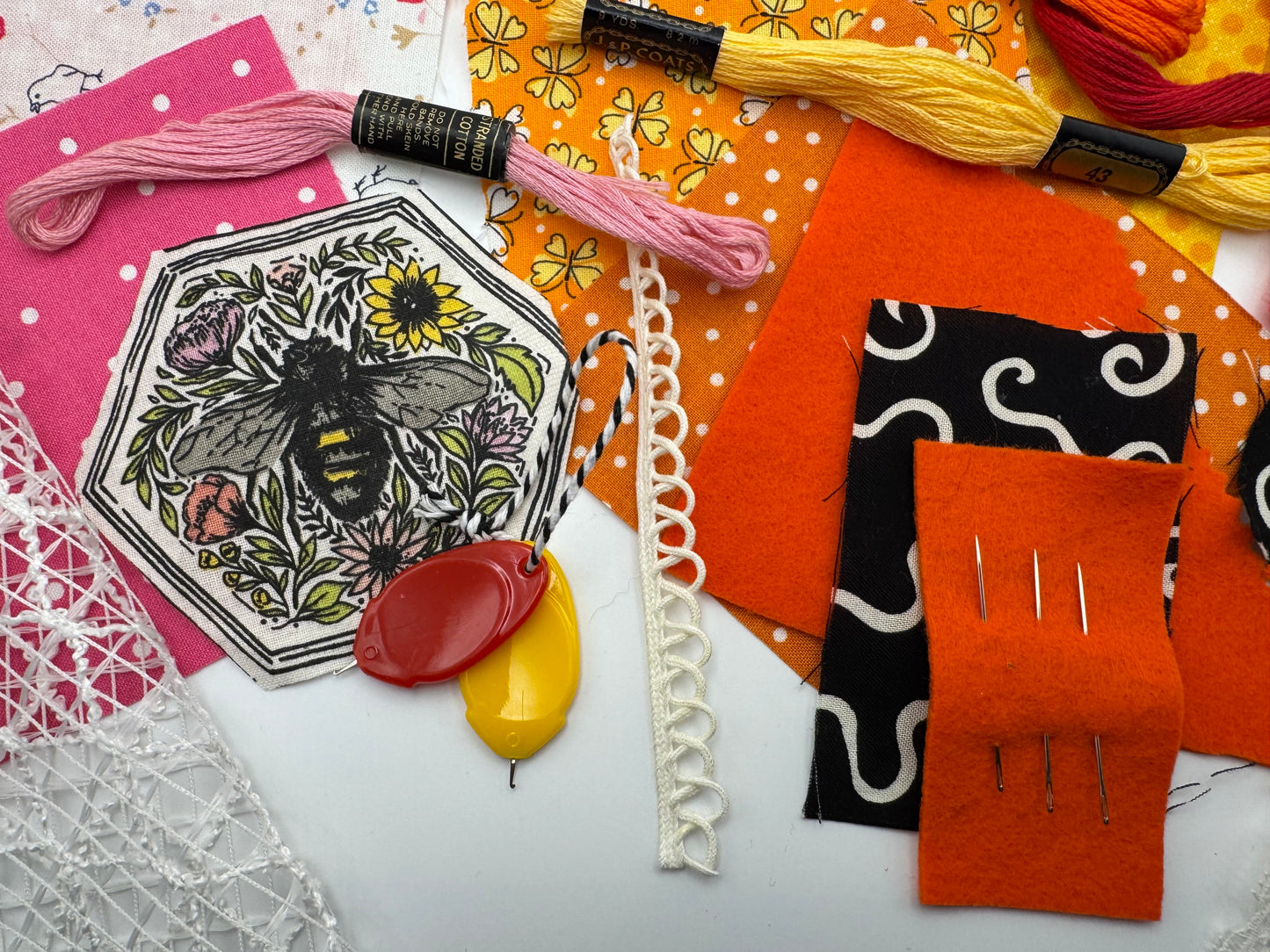 Slow Stitch Starter Kit - Red, Orange, Pink, Yellow, Red