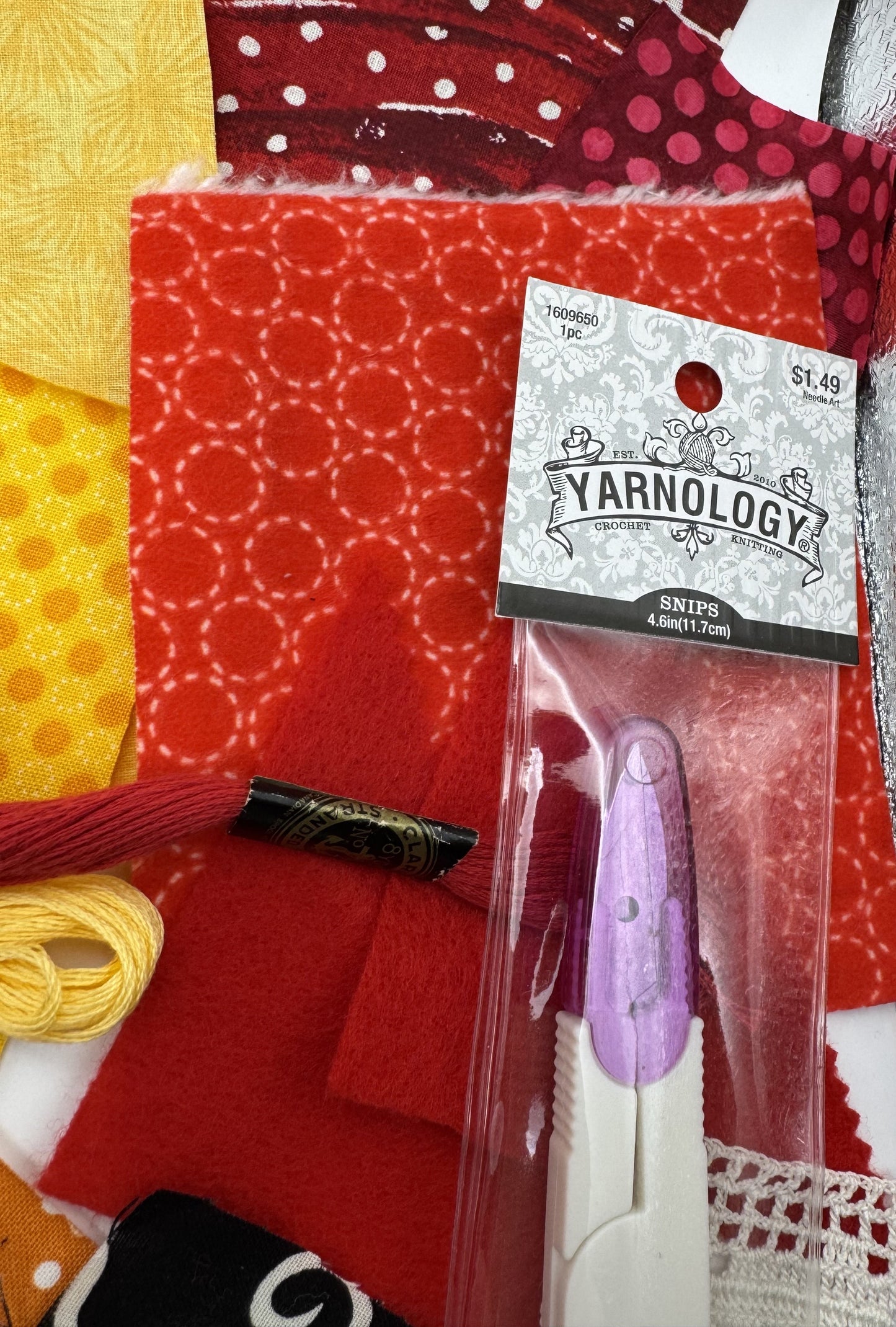 Slow Stitch Starter Kit - Red, Orange, Pink, Yellow, Red