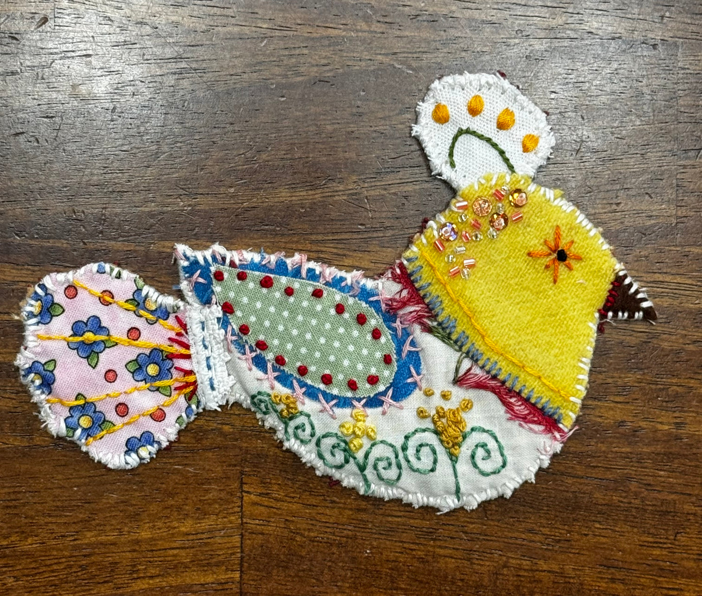 Slow Stitched Bird Magnet (B1)
