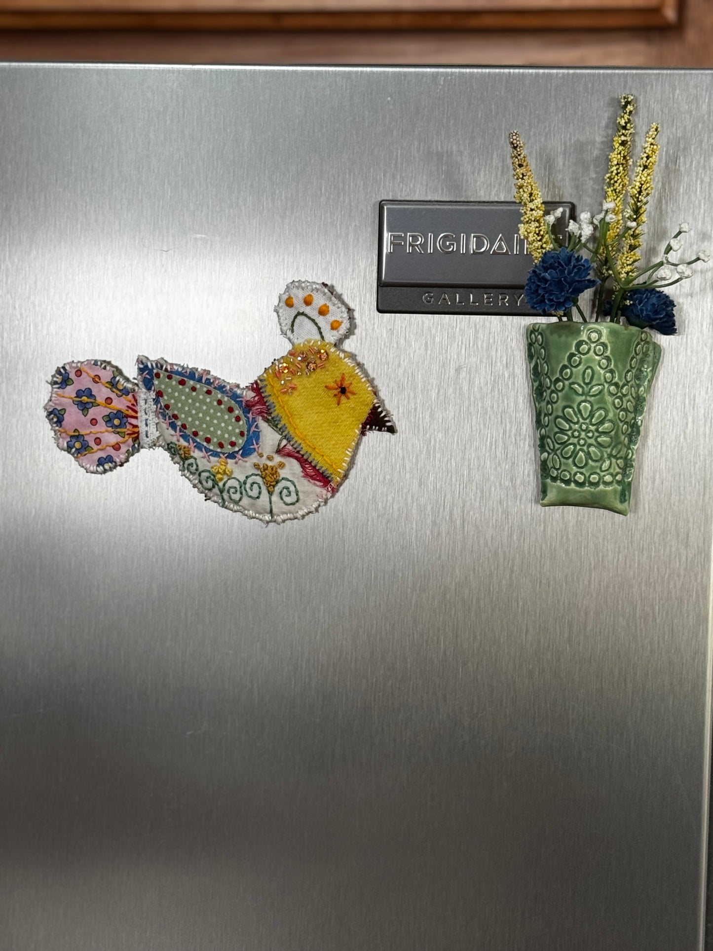 Slow Stitched Bird Magnet (B1)