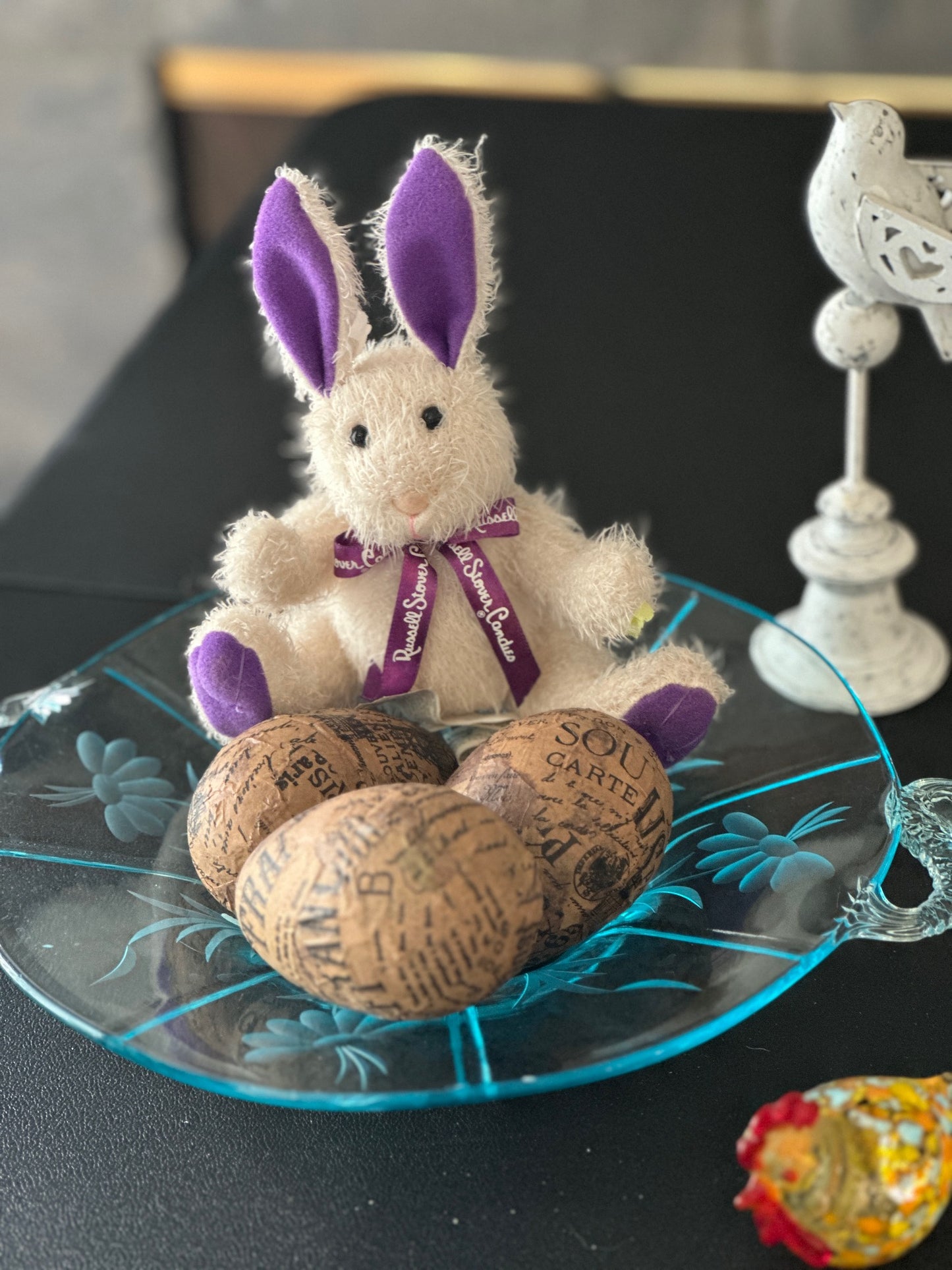 Papier Mache Decoupage 4 inch EASTER EGG Decor - Set of 3