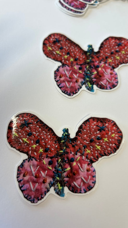 Slow Stitched Butterfly Vinyl Sticker