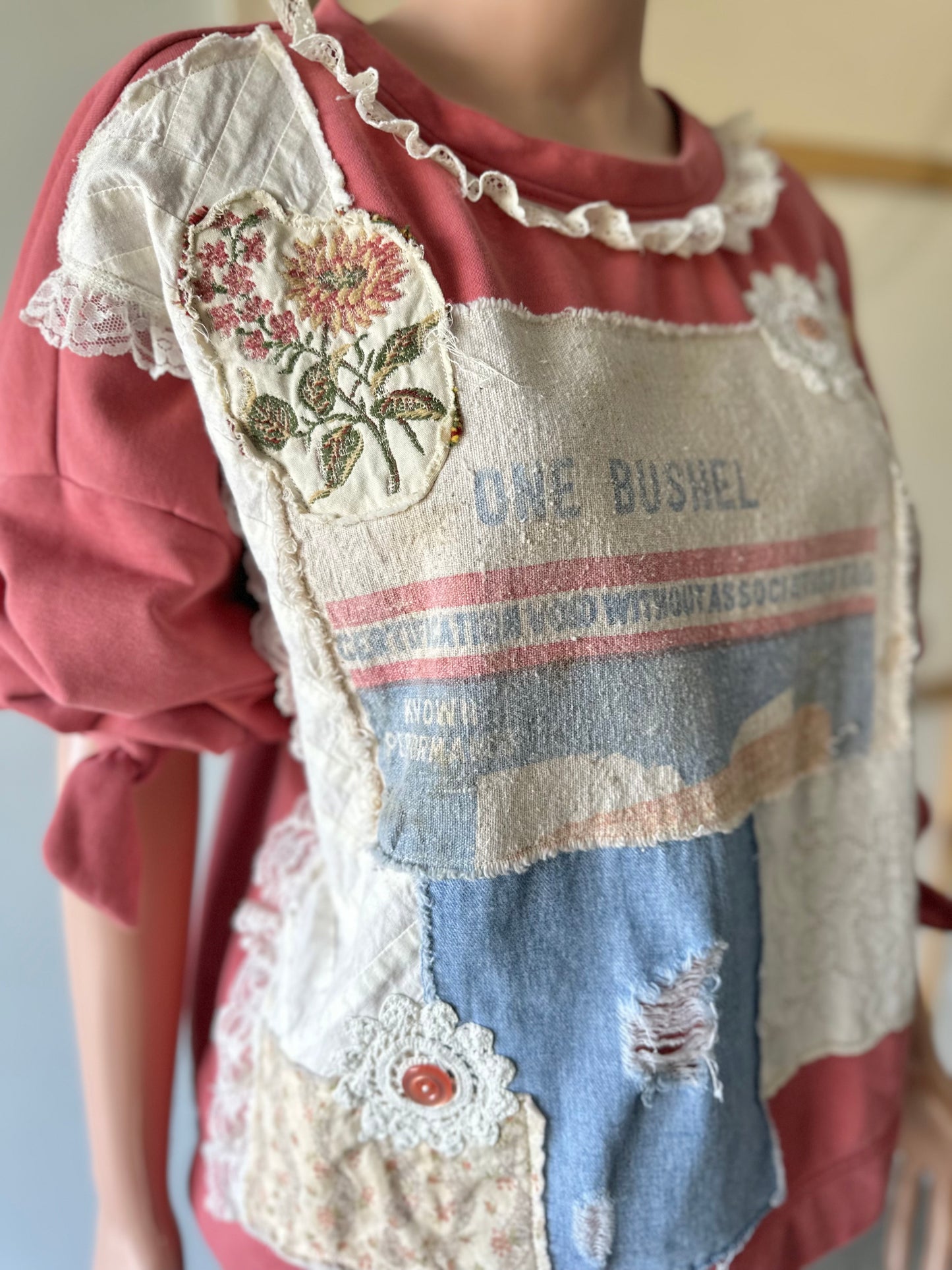 Bushel and a Peck Upcycled Sweatshirt A12
