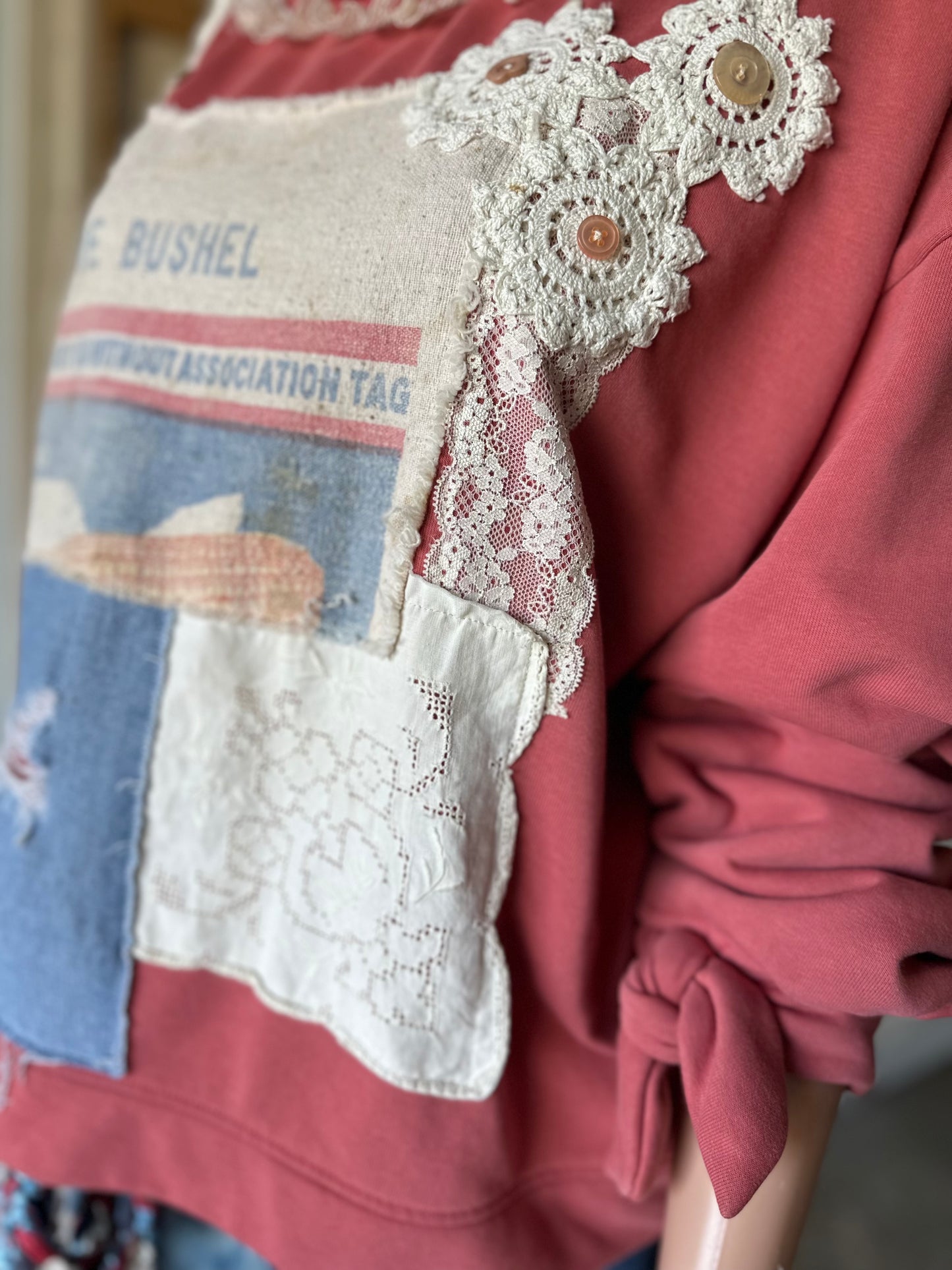 Bushel and a Peck Upcycled Sweatshirt A12