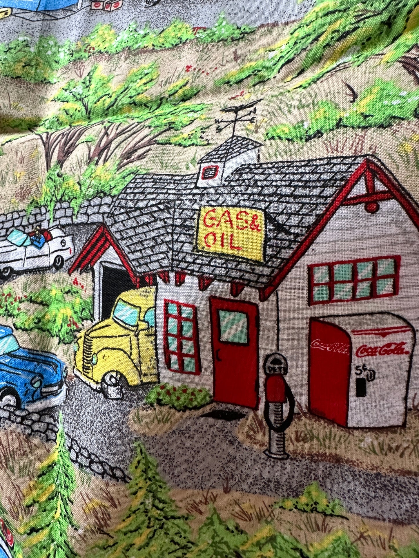 COCA COLA FABRIC by Spectrix 2 YDS VTG Nostalgic Diner Gas Station HARD TO FIND