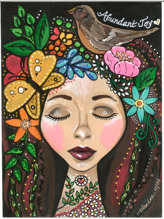 "Abundant Joy". Set of four 5" x 7" Blank greeting cards with envelopes.