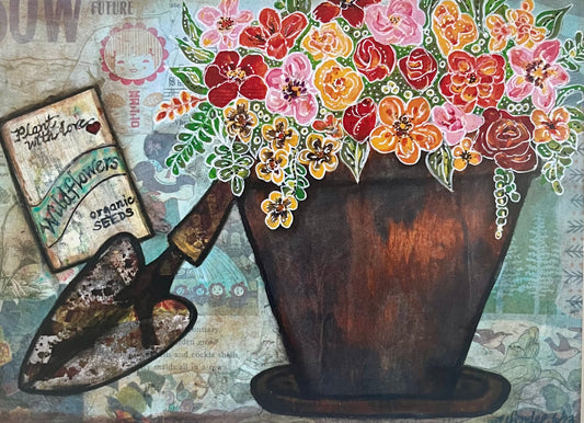 "Plant With Love"   Set of four, 5" x 7 "Blank greeting cards with envelopes.