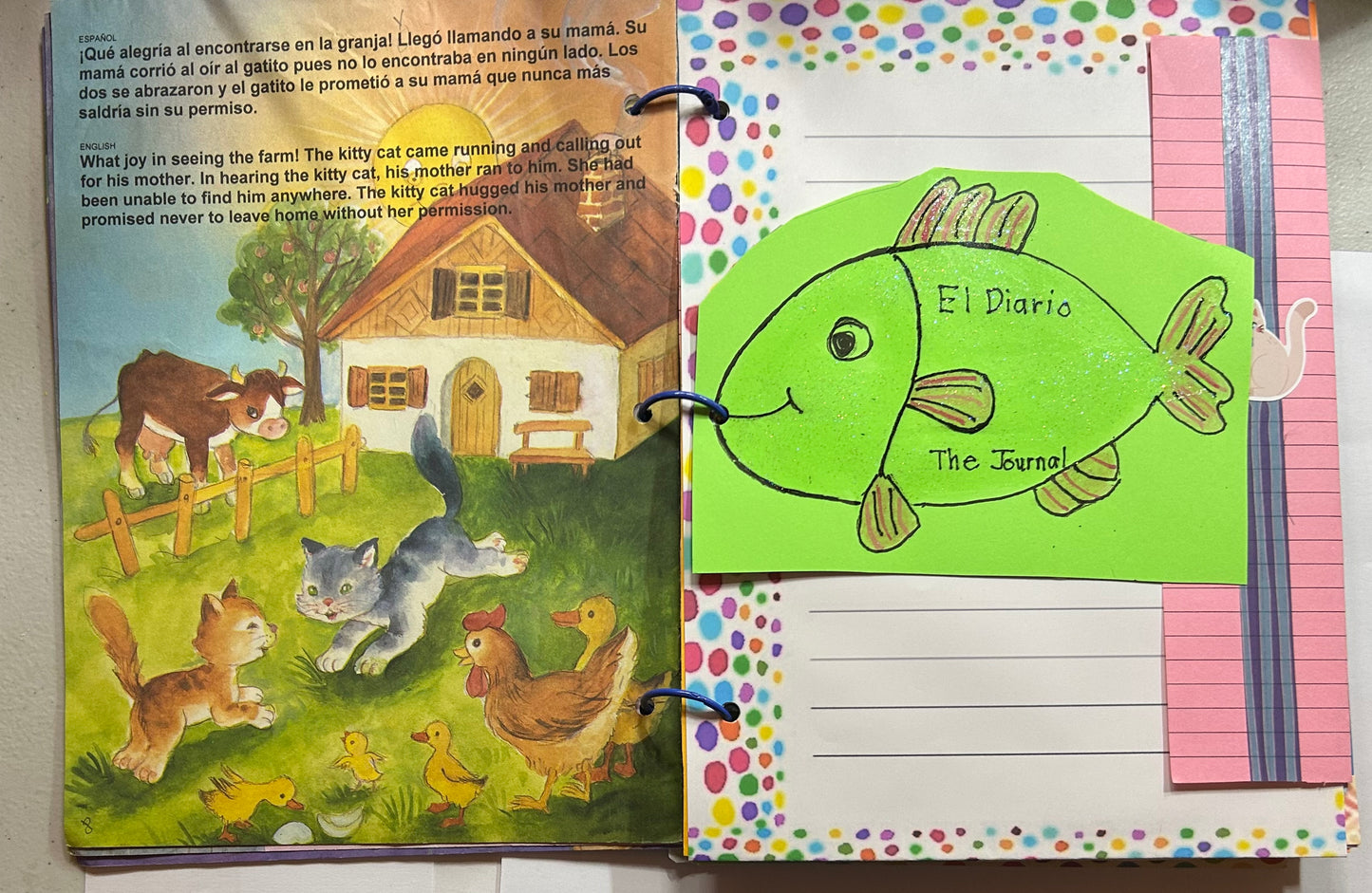 The Mischievous Kitty Cat- El Gatito Travioso Story, Journal and Recipes