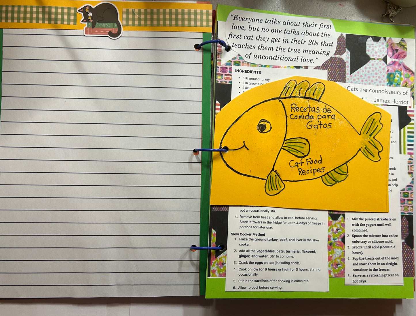 The Mischievous Kitty Cat- El Gatito Travioso Story, Journal and Recipes