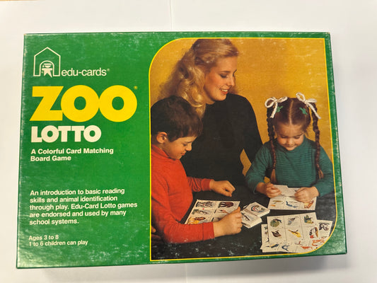 Vintage 1971 Zoo Lotto A Colorful Card Matching Board Game, Never Used, Complete Set