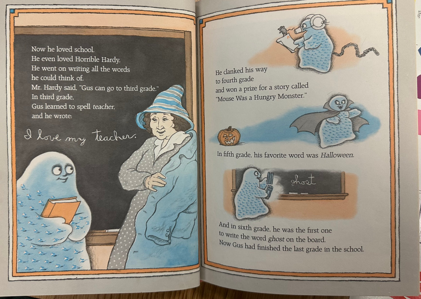 Vintage Children's Book Gus Goes to School (1982) Halloween, Autumn, Ephemera