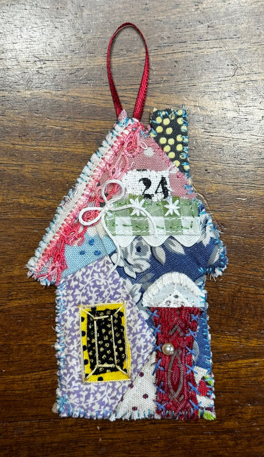 Slow Stitched House Ornament (H3)