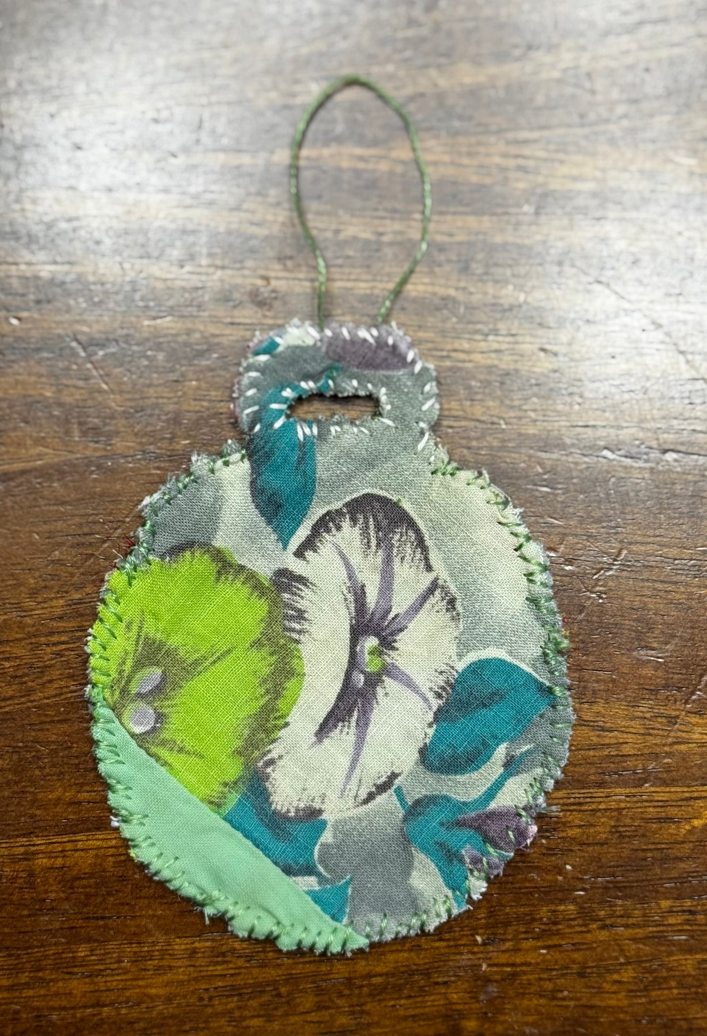 Slow Stitched Round Ornament (RO1)