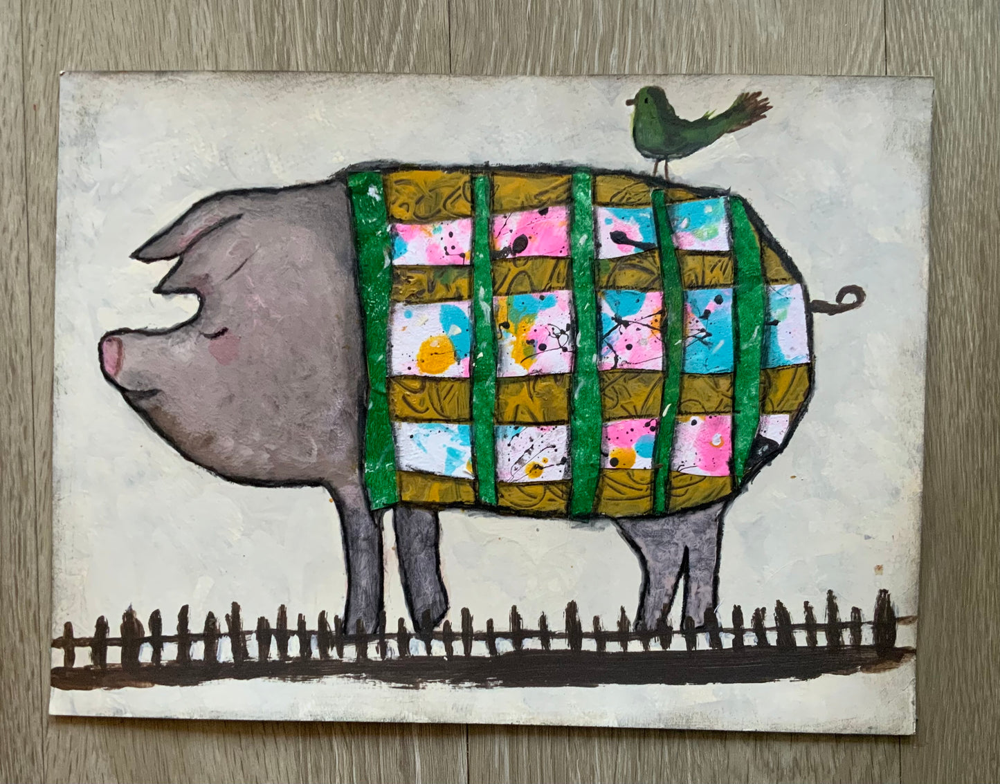 Pig with a quilt