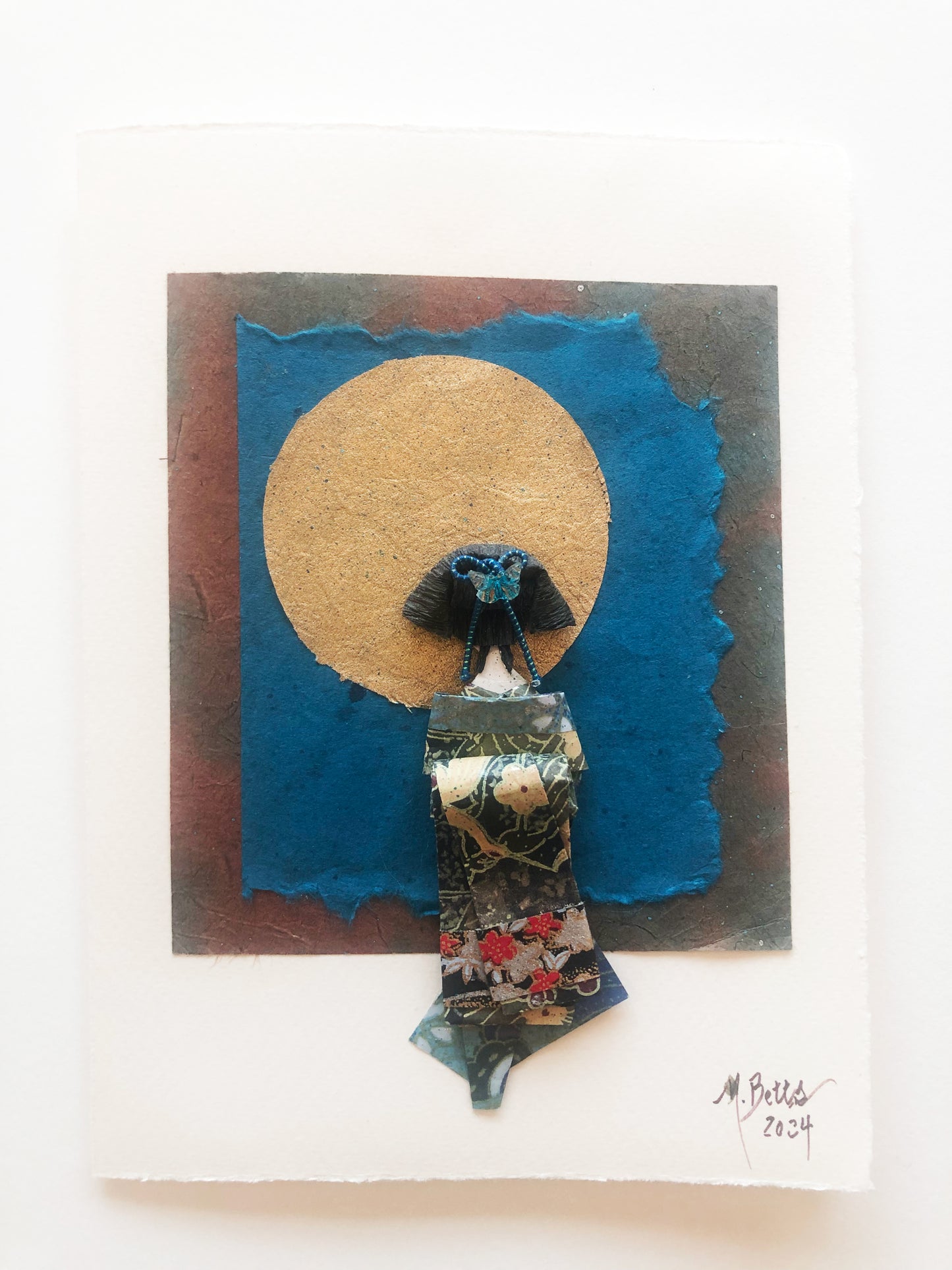 Greeting Card Japanese Inspired Origami Doll