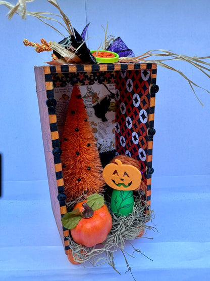 Pumpkin Girl Halloween Diorama