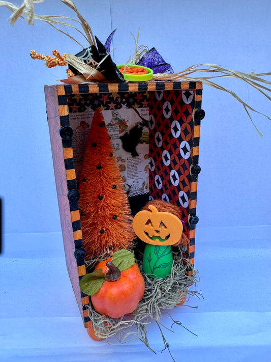 Pumpkin Girl Halloween Diorama