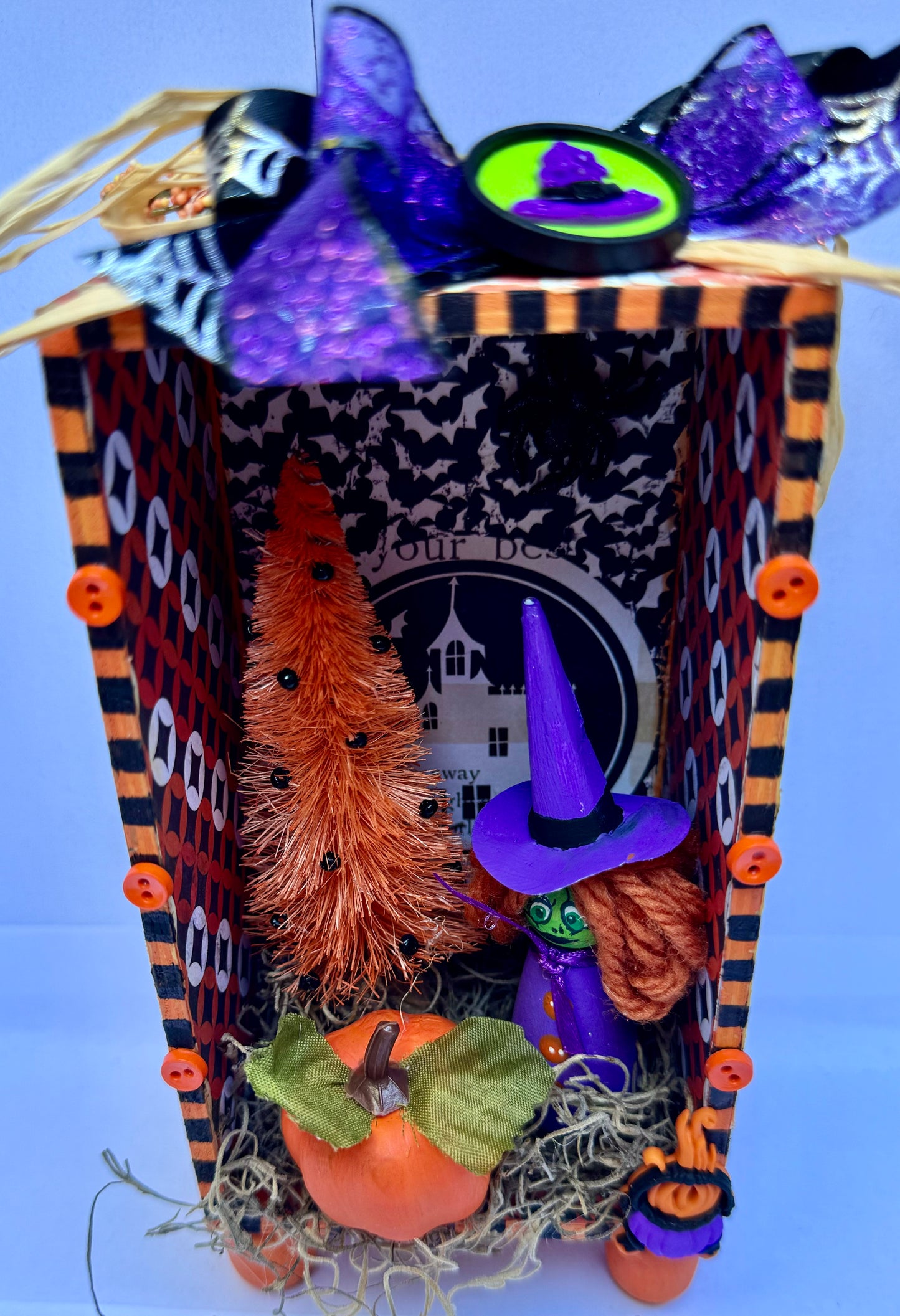 Purple Witch Halloween Diorama