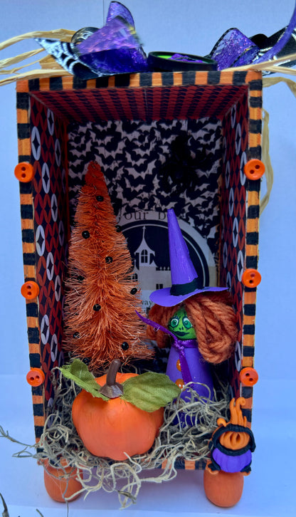 Purple Witch Halloween Diorama