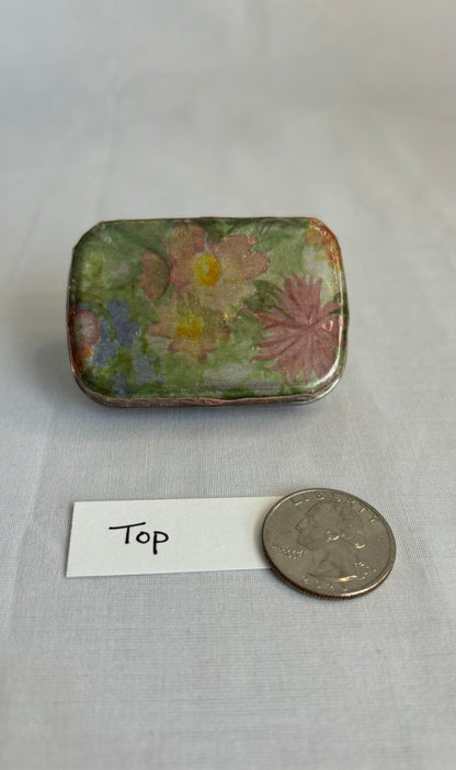 Mini Altoid Tin Pink Flowers (C)