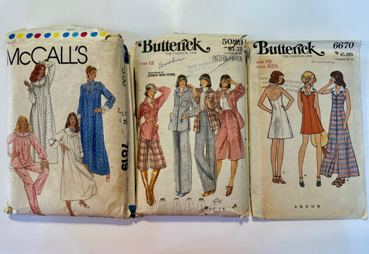 Lot of 3 1980's Sewing Patterns for Junk Journaling, Fussy, Cuts or Collage