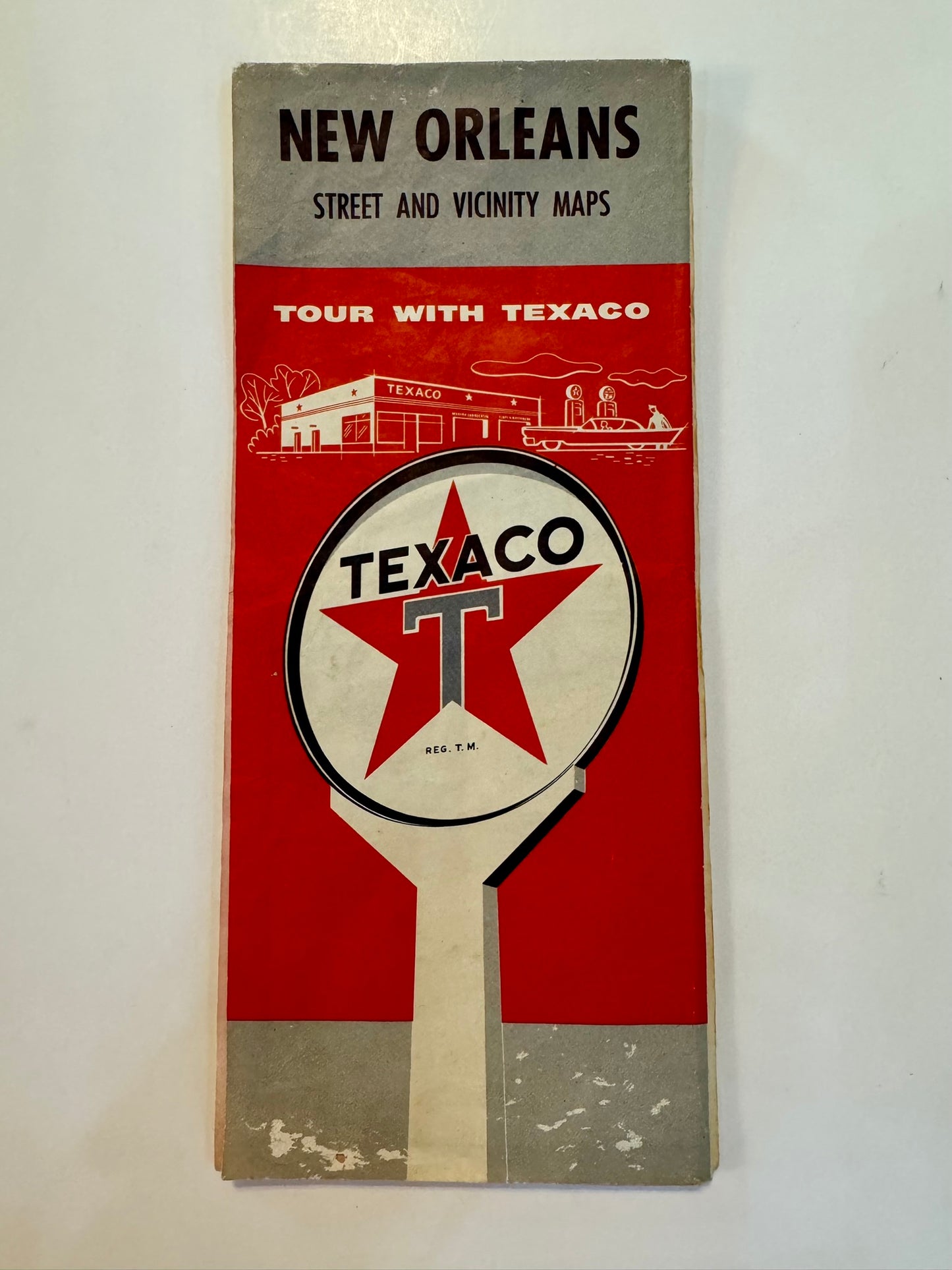 New Orleans 1959 Texaco Road Map - Junk Journaling, Collage, Mixed Media