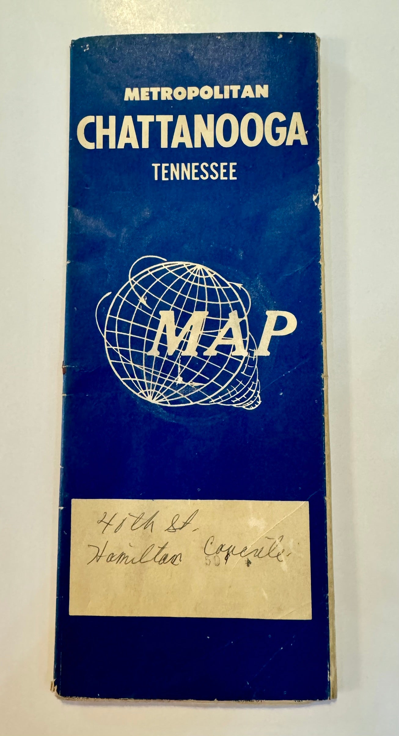 1950's (?) Metropolitan Chattanooga Tennessee Map  - Junk Journaling, Collage, Mixed Media