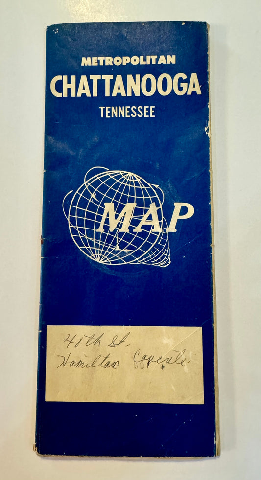 1950's (?) Metropolitan Chattanooga Tennessee Map  - Junk Journaling, Collage, Mixed Media