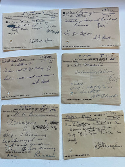 Vintage Prescriptions from 1930's