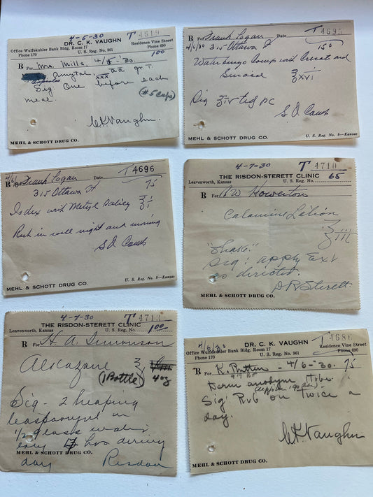 Vintage Prescriptions from 1930's