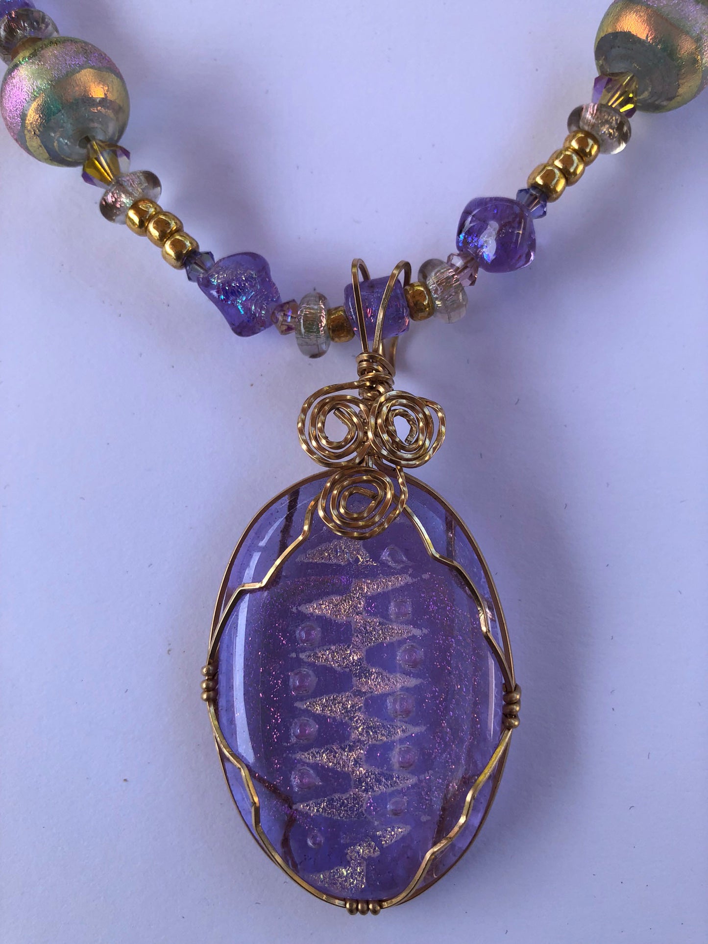 Necklace Lavender Dichroic