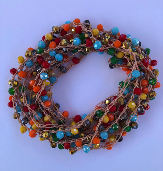 Multi Colored Crochet Necklace/Bracelet