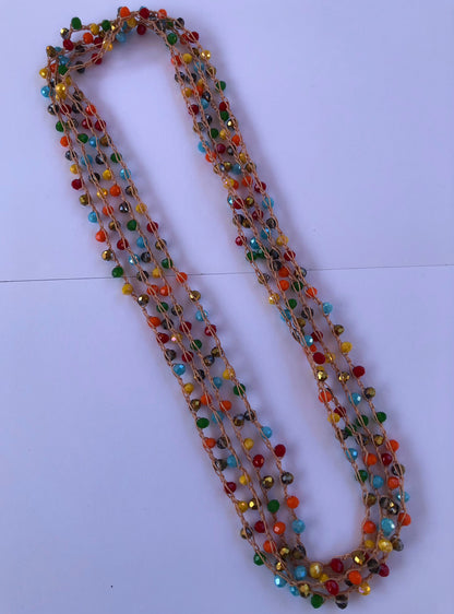 Multi Colored Crochet Necklace/Bracelet