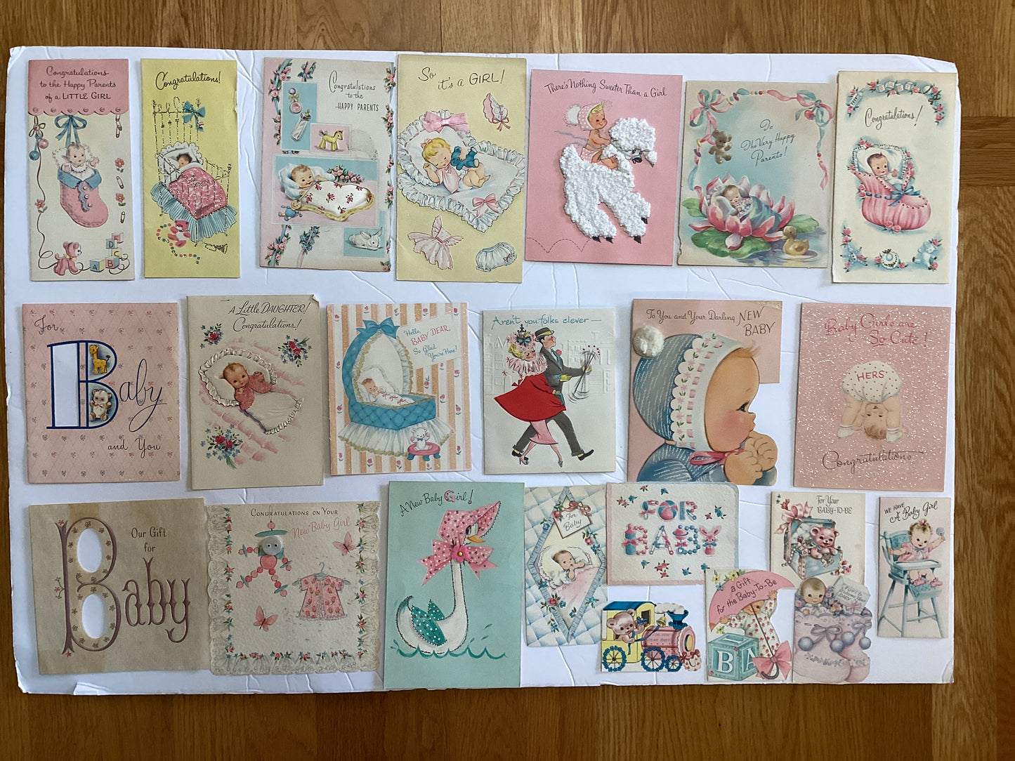 Vintage Baby Girl Ephemera - bundle 1