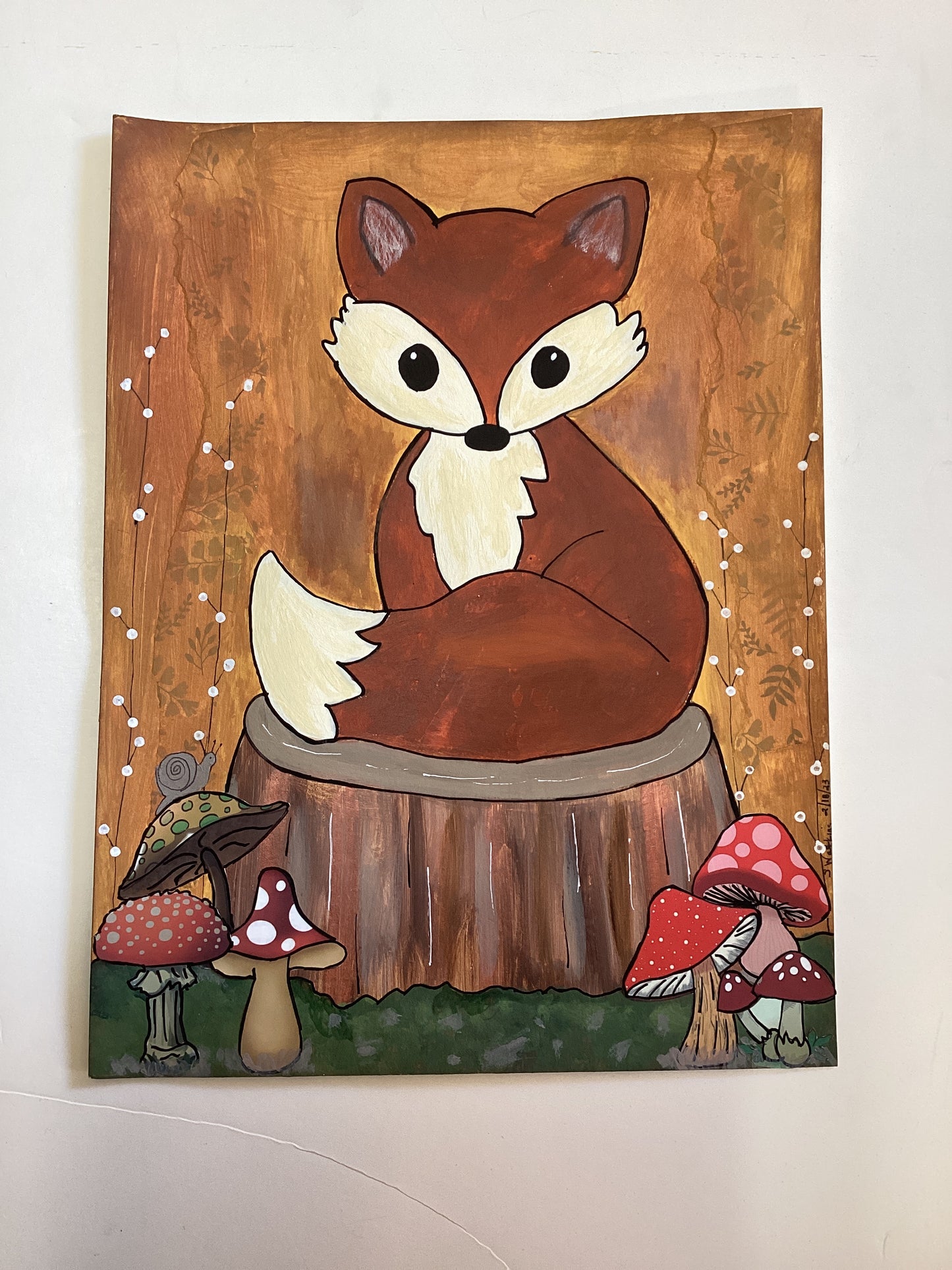 Fancy Fox Mixed Media Art