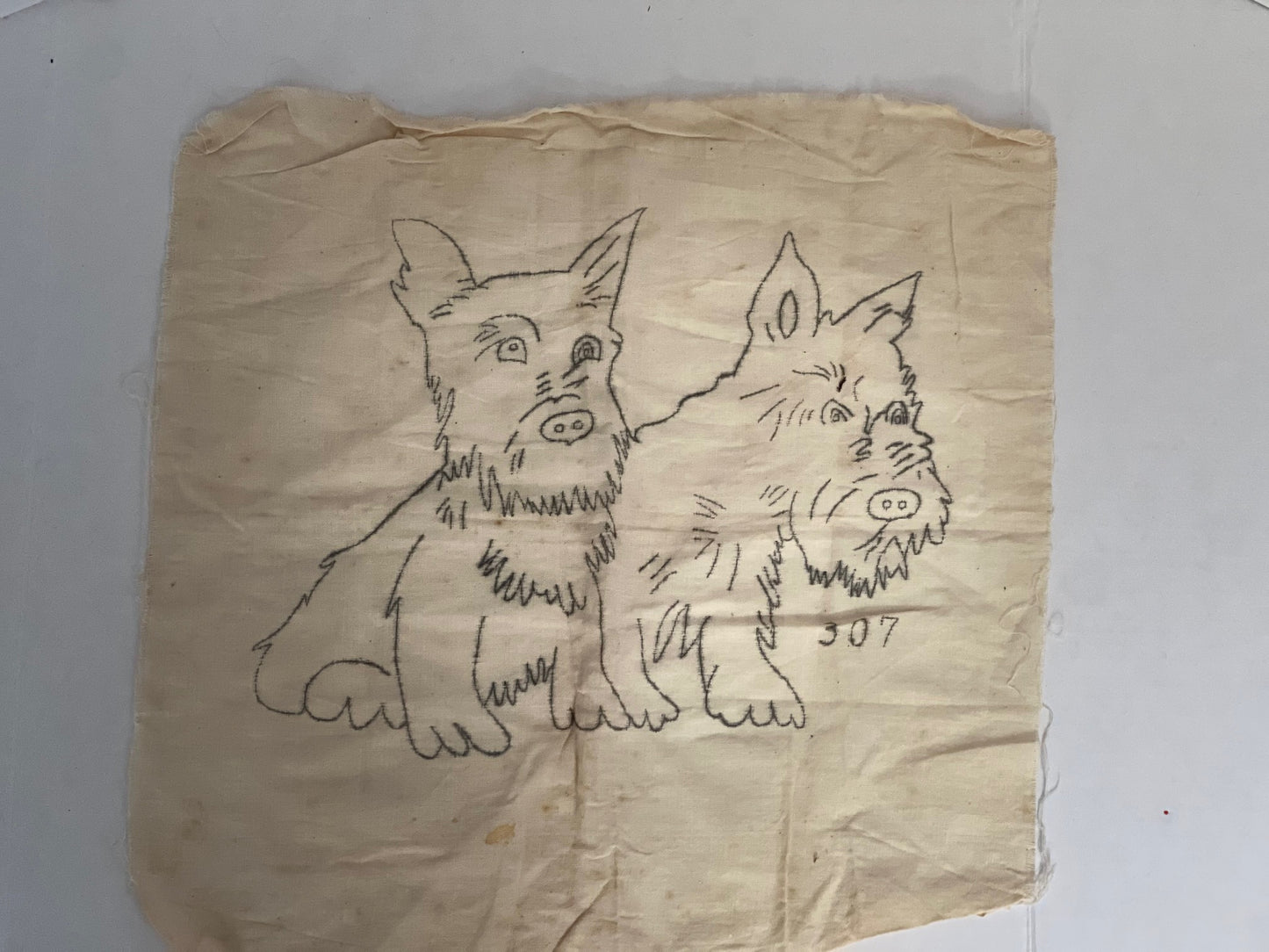 Dog Needlework Printed Pattern Cloth